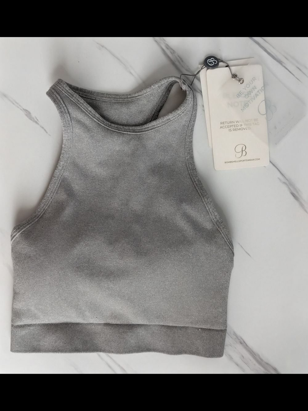 Bombshell Sportswear Lifter Heather Seamless Sports Bra Silver Mist XS/S